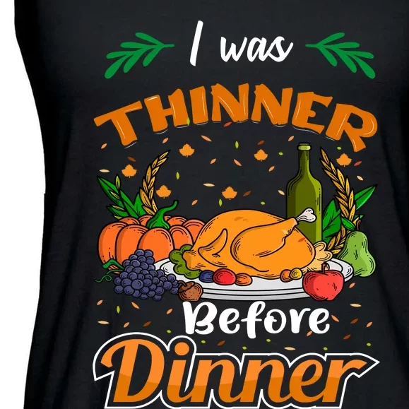 Thanksgiving Day Humor Graphic Ladies Essential Flowy Tank