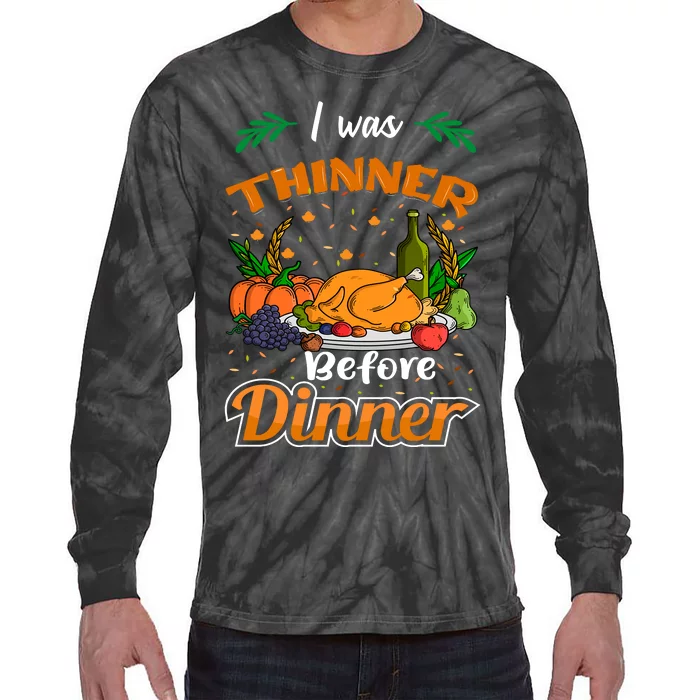 Thanksgiving Day Humor Graphic Tie-Dye Long Sleeve Shirt