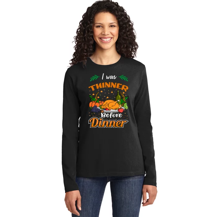 Thanksgiving Day Humor Graphic Ladies Long Sleeve Shirt