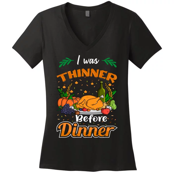 Thanksgiving Day Humor Graphic Women's V-Neck T-Shirt