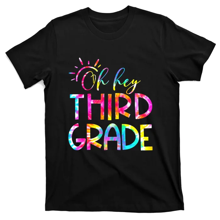 Tie Dye Hello 3rd Third Grade Teacher Student Back To School T-Shirt