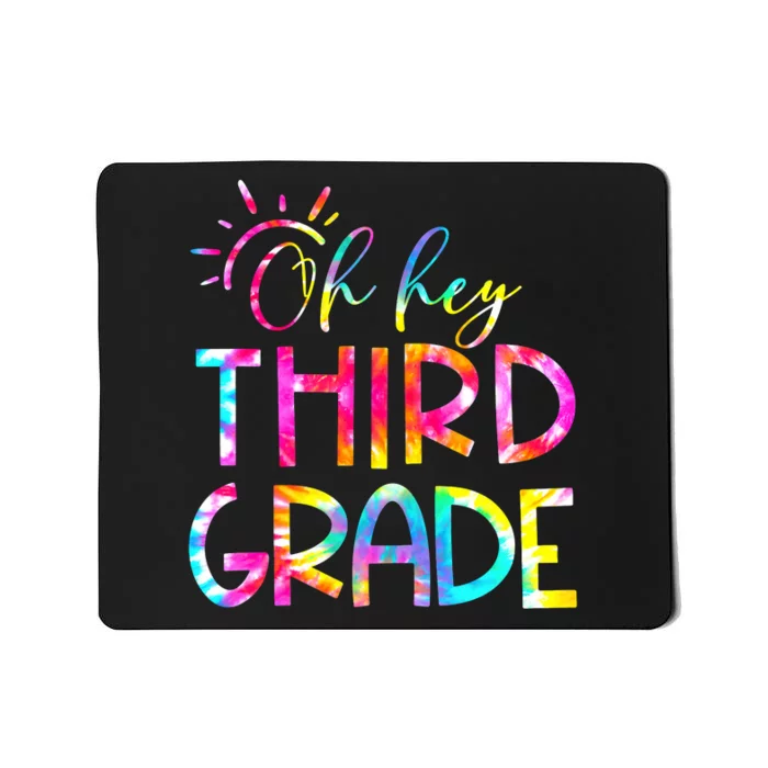 Tie Dye Hello 3rd Third Grade Teacher Student Back To School Mousepad