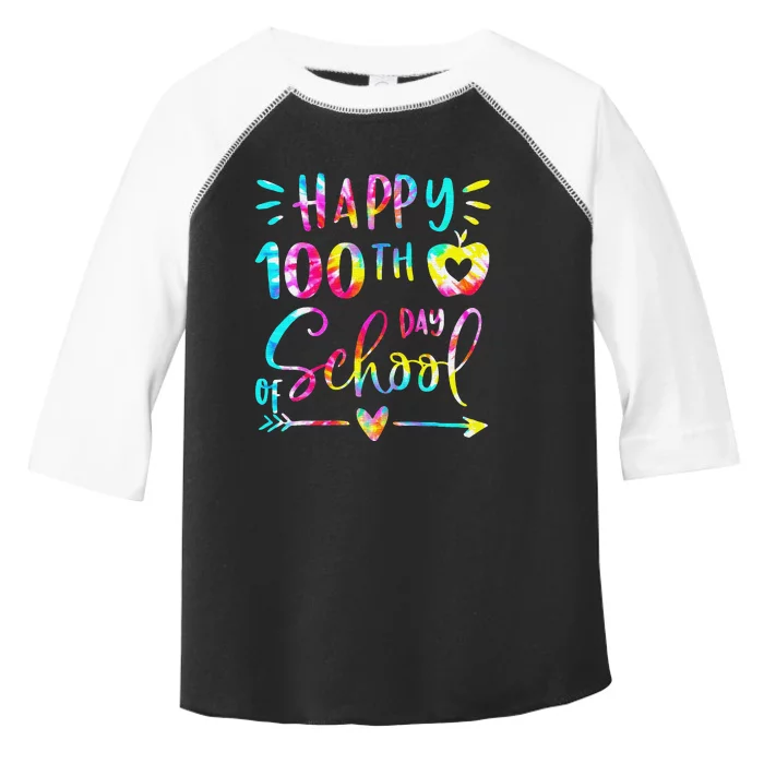 Tie Dye Happy 100th Day Of School Teacher Student 100 Days Toddler Fine Jersey T-Shirt