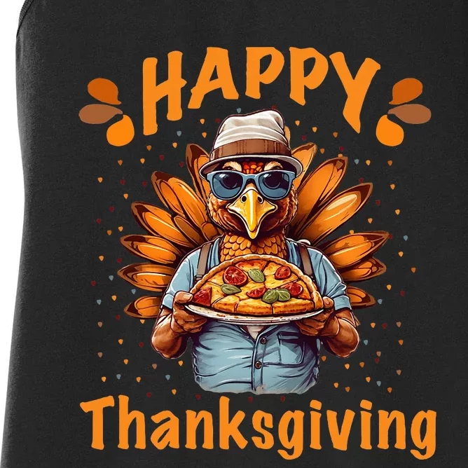 turkey day Happy thanksgiving family dinner Women's Racerback Tank