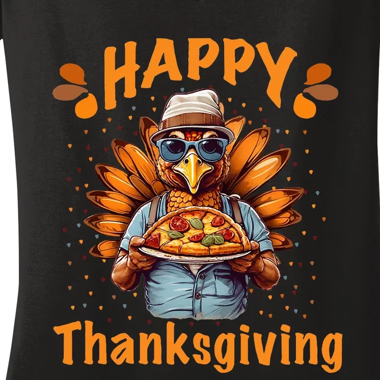 turkey day Happy thanksgiving family dinner Women's V-Neck T-Shirt