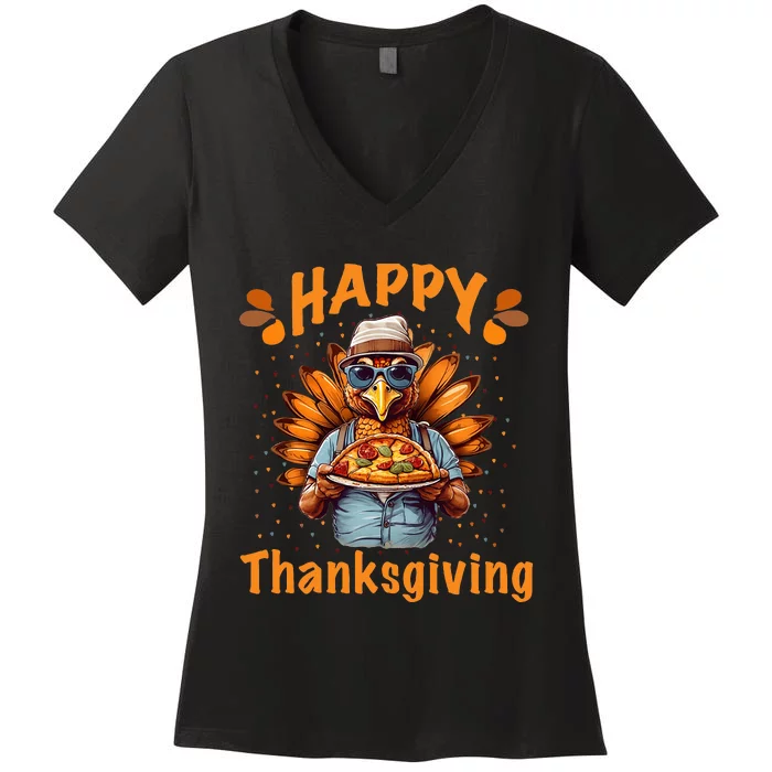 turkey day Happy thanksgiving family dinner Women's V-Neck T-Shirt