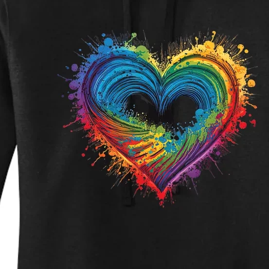 Tie Dye Heart Valentines Day Graphic Design Women's Pullover Hoodie