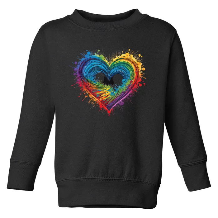 Tie Dye Heart Valentines Day Graphic Design Toddler Sweatshirt