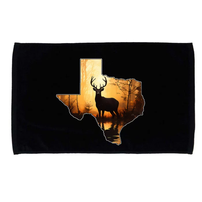 Texas Deer Hunter Forest Silhouette Texan Wildlife Lover Microfiber Hand Towel