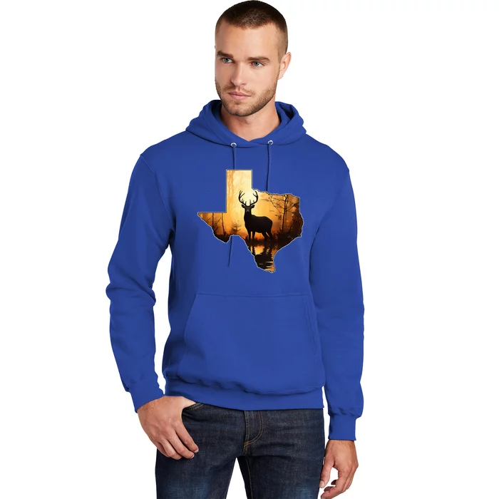 Texas Deer Hunter Forest Silhouette Texan Wildlife Lover Hoodie