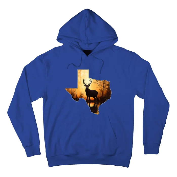 Texas Deer Hunter Forest Silhouette Texan Wildlife Lover Hoodie