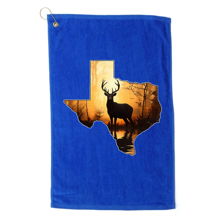 Texas Deer Hunter Forest Silhouette Texan Wildlife Lover Platinum Collection Golf Towel