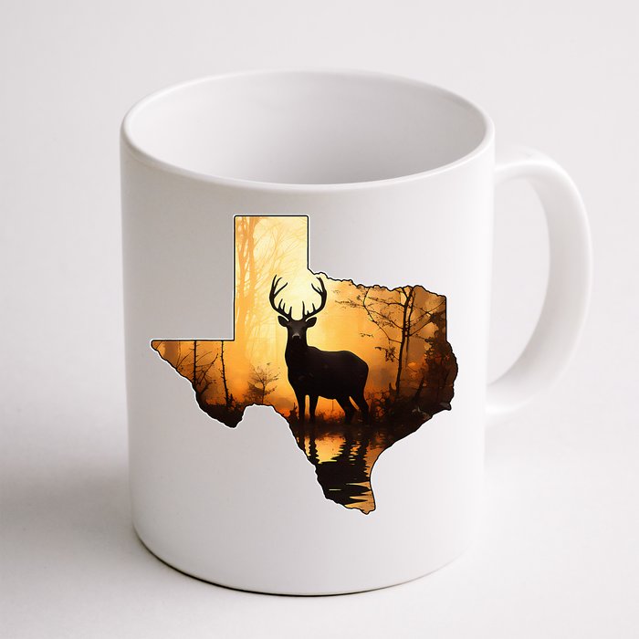 Texas Deer Hunter Forest Silhouette Texan Wildlife Lover Front & Back Coffee Mug