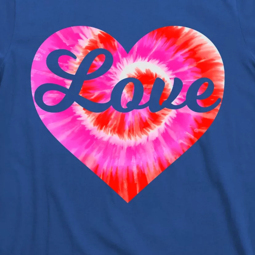 Tie Dye Heart Valentine's Day Love Script Gift T-Shirt