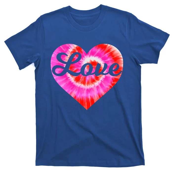 Tie Dye Heart Valentine's Day Love Script Gift T-Shirt