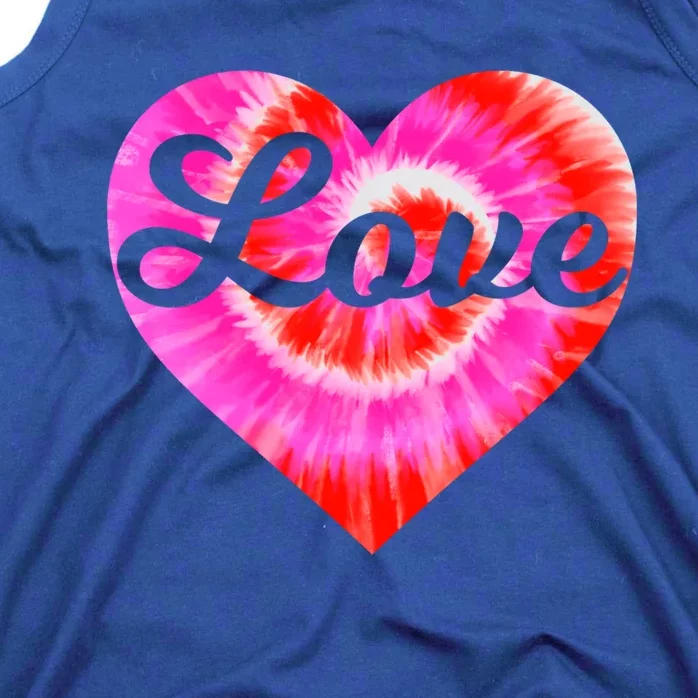 Tie Dye Heart Valentine's Day Love Script Gift Tank Top