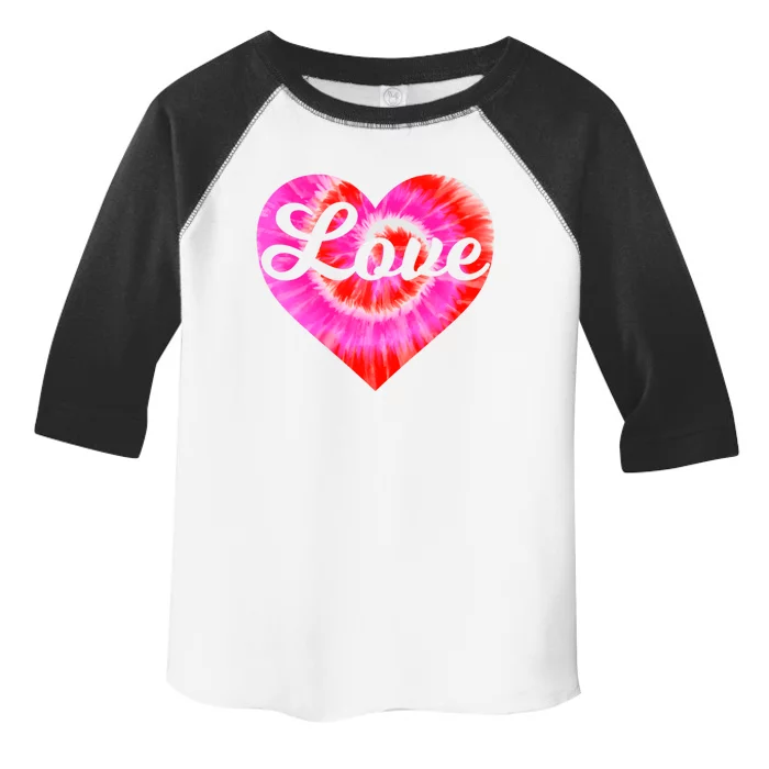 Tie Dye Heart Valentine's Day Love Script Gift Toddler Fine Jersey T-Shirt