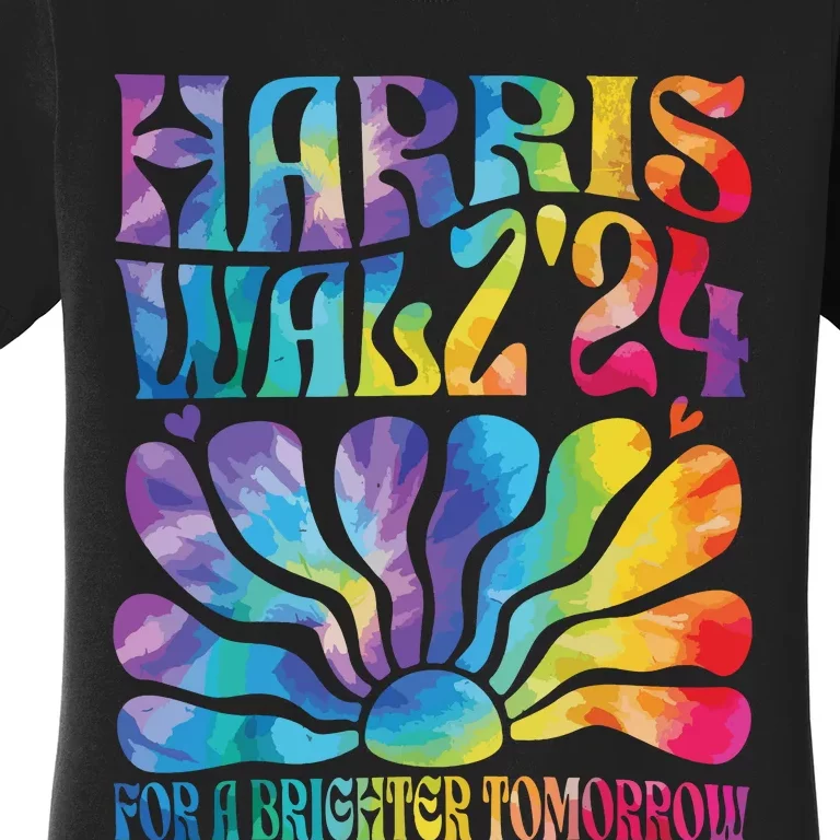 Tie Dye Harris Waltz 2024 Election Kamala Harris Tim Waltz Women's T-Shirt