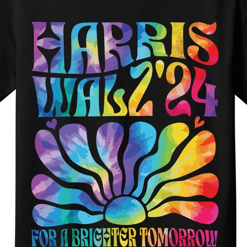 Tie Dye Harris Waltz 2024 Election Kamala Harris Tim Waltz Kids T-Shirt