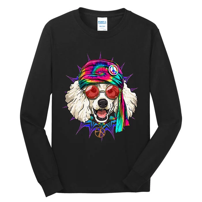 Tie Dye Hippie Poodle Hippiness Peace Love Dog Tall Long Sleeve T-Shirt