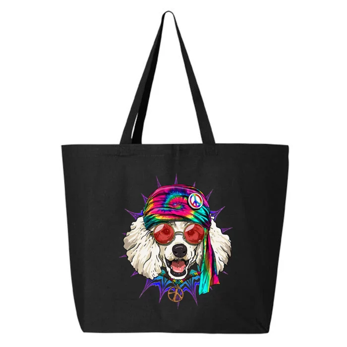 Tie Dye Hippie Poodle Hippiness Peace Love Dog 25L Jumbo Tote