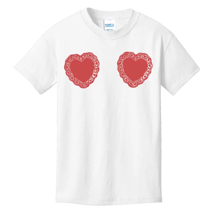 The Doily Hearts Kids T-Shirt