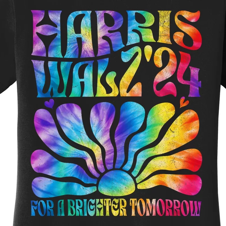 Tie Dye Harris Waltz 2024 Election Kamala Harris Tim Waltz Women's T-Shirt