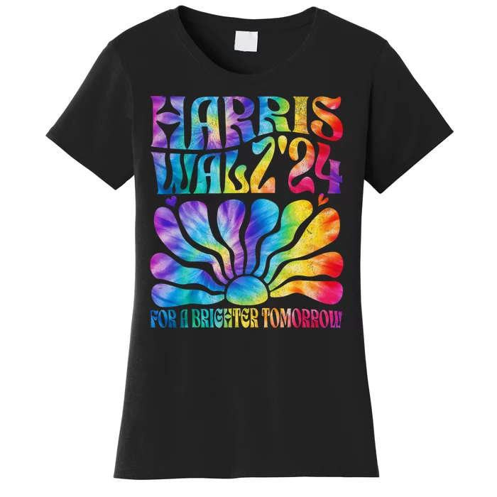 Tie Dye Harris Waltz 2024 Election Kamala Harris Tim Waltz Women's T-Shirt