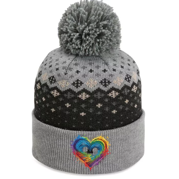 Tie Dye Heart Valentines Day The Baniff Cuffed Pom Beanie