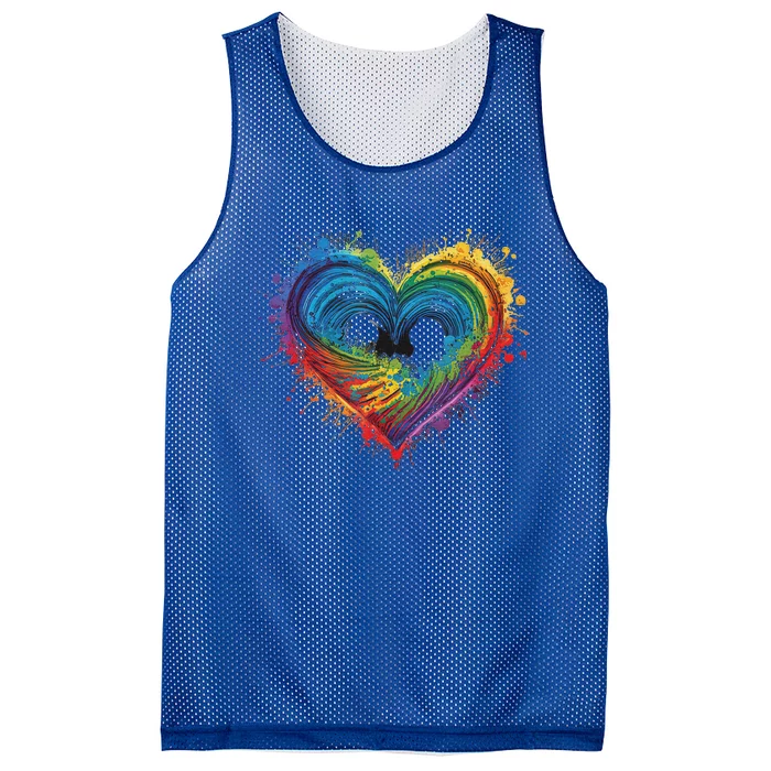 Tie Dye Heart Valentines Day Mesh Reversible Basketball Jersey Tank