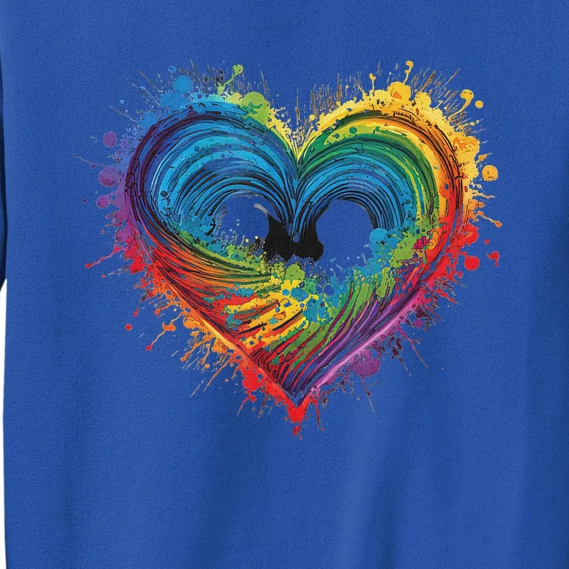 Tie Dye Heart Valentines Day Tall Sweatshirt