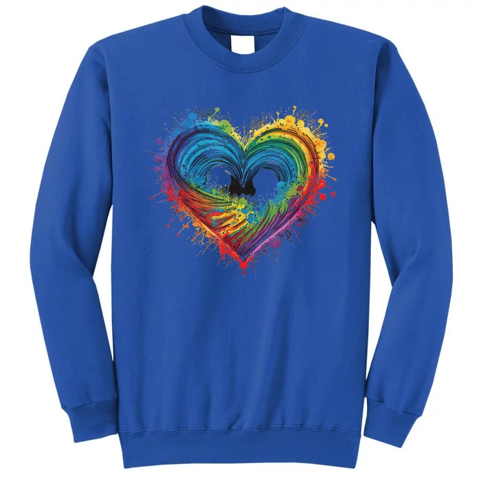 Tie Dye Heart Valentines Day Tall Sweatshirt