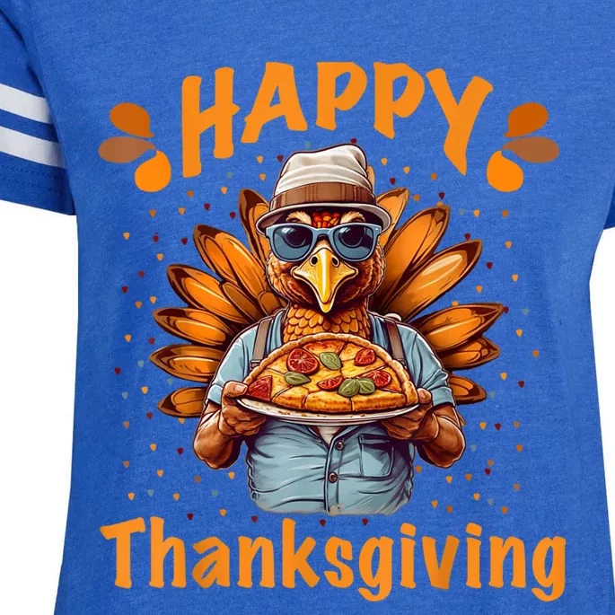 Turkey Day Happy Thanksgiving Family Dinner Enza Ladies Jersey Football T-Shirt