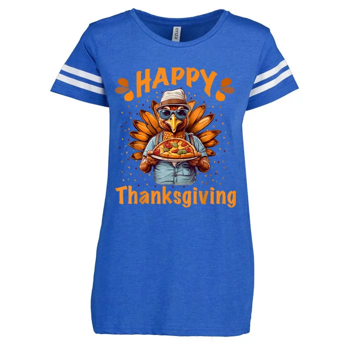 Turkey Day Happy Thanksgiving Family Dinner Enza Ladies Jersey Football T-Shirt