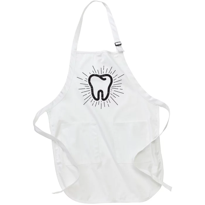 Tooth Dentist Hygienist Dental Oral Hygiene Gift Full-Length Apron With Pocket