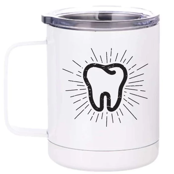 Tooth Dentist Hygienist Dental Oral Hygiene Gift Front & Back 12oz Stainless Steel Tumbler Cup