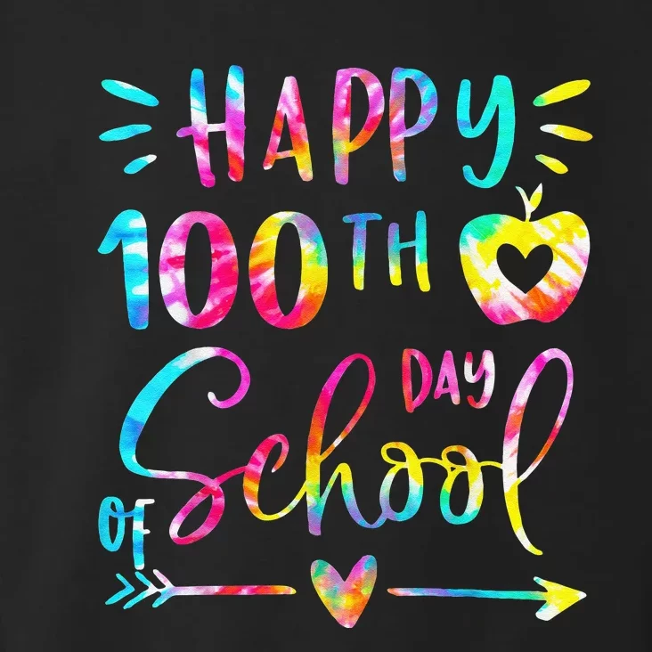 Tie Dye Happy 100th Day Of School Teacher Student 100 Days Toddler Hoodie