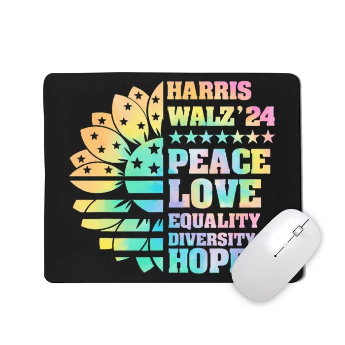 Tie Dye Harris Walz 2024 Funny Kamala Harris 24 Mousepad