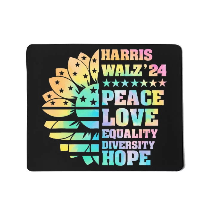 Tie Dye Harris Walz 2024 Funny Kamala Harris 24 Mousepad