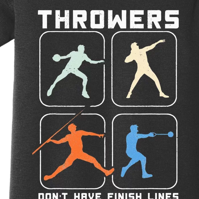 Throwers Don't Have Finish Lines Discus Javelin Shot Put Baby Bodysuit