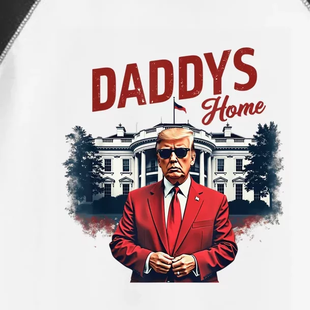 Trump DaddyS Home White House 2024 Funny Election Toddler Fine Jersey T-Shirt