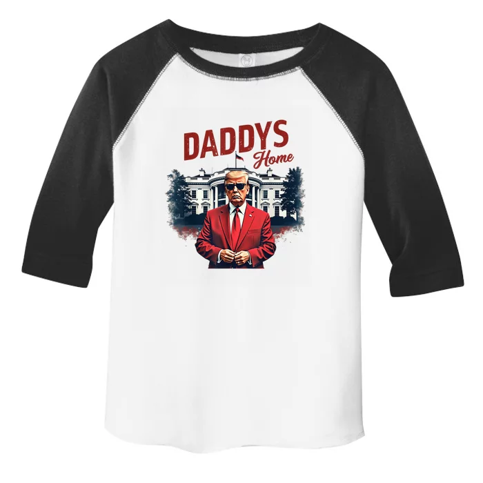 Trump DaddyS Home White House 2024 Funny Election Toddler Fine Jersey T-Shirt