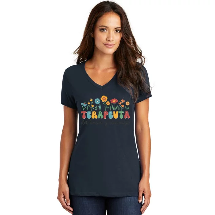 Terapeuta Del Habla Y Lenguaje Speech & Language Pathologist Women's V-Neck T-Shirt