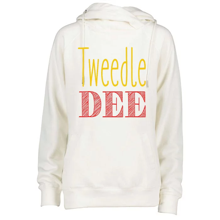 Tweedle Dee Halloween Costume Womens Funnel Neck Pullover Hood