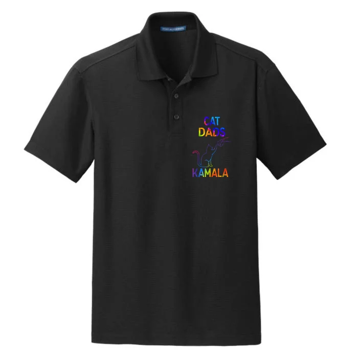 Tie Dye Harris Madam President 47 Cat Dads For Kamala Gift Dry Zone Grid Performance Polo