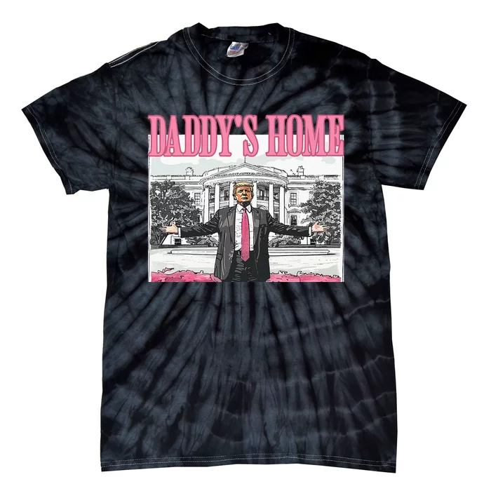 Trump Daddys Home White House 2024 Tie-Dye T-Shirt