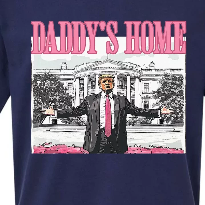 Trump Daddys Home White House 2024 Sueded Cloud Jersey T-Shirt