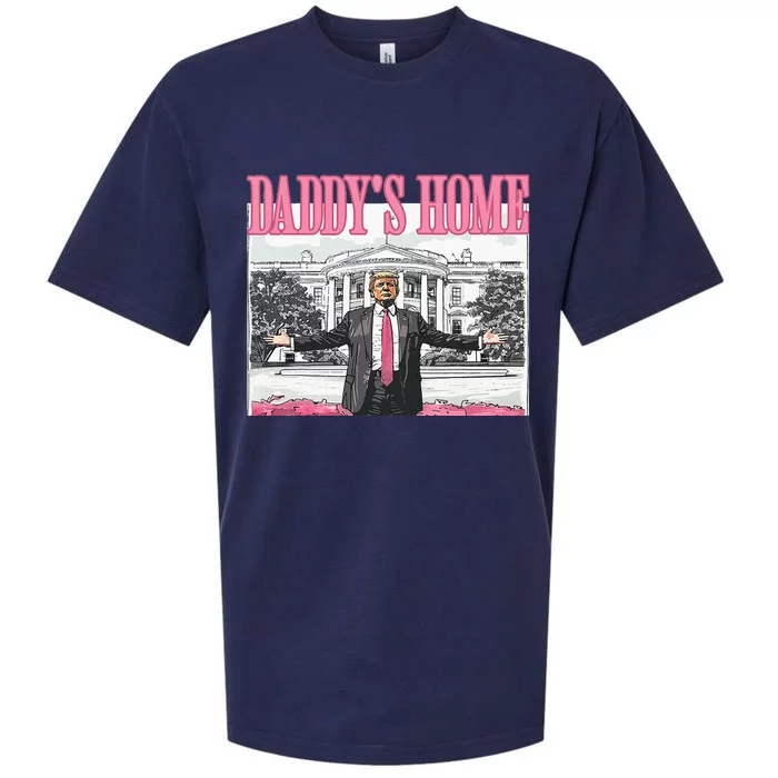 Trump Daddys Home White House 2024 Sueded Cloud Jersey T-Shirt