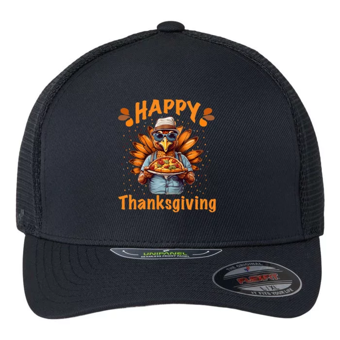 turkey day Happy thanksgiving family dinner Flexfit Unipanel Trucker Cap