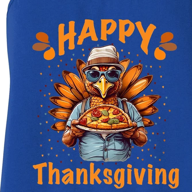 turkey day Happy thanksgiving family dinner Women's Racerback Tank